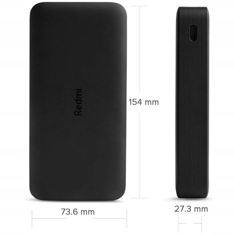 Powerbank Xiaomi Redmi 20000 Mah 22.5W: Usbc, Pd, Qc 3.0, 2 Wyjścia, Czarny