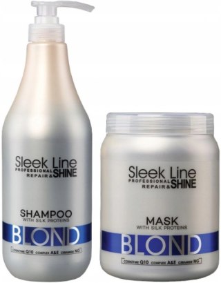 Stapiz Sleek Line Repair Blond Szampon+Maska 1000Ml - Odżyw. Platyn. Odcień