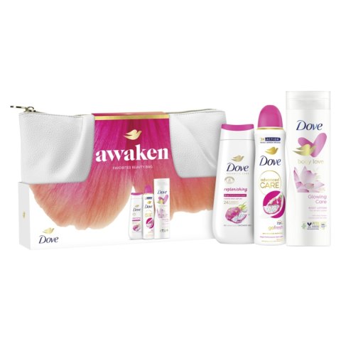 Zestaw Prezentowy Dove Awaken 3W1 - Żel 400Ml, Balsam 250Ml, Deo 150Ml