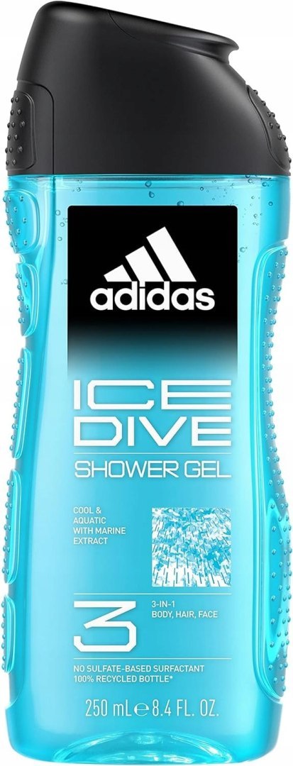 Adidas Ice Dive Zestaw Męski 3W1: Dezodorant, Żel 3In1, Woda Po Goleniu