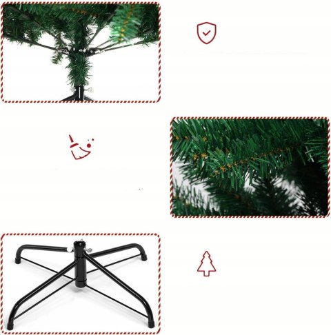 Choinka Sztuczna 210 Cm Naturalna 130 Cm + Metalowy Stojak, Realistyczny