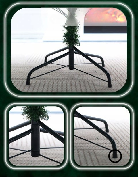Choinka Sztuczna 210 Cm Naturalna 130 Cm + Metalowy Stojak, Realistyczny