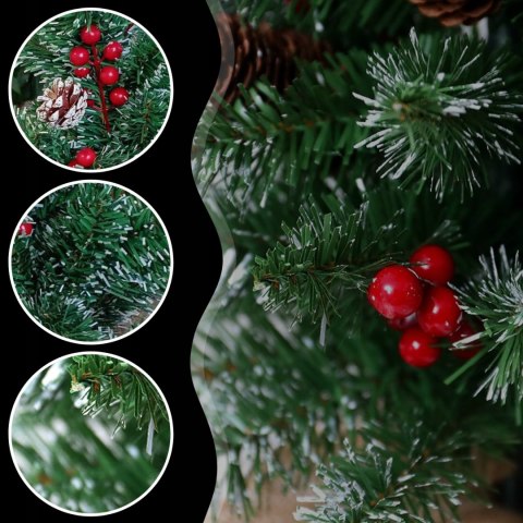 Choinka Sztuczna 60Cm Gęsta Z Jarzebiną, 70 Gałązek - Dla Domu I Biura