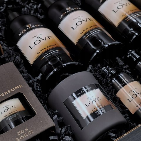 Ekskluzywny Zestaw Prezentowy Priya & Love - Szampon, Żel, Mydło Świeca Oud