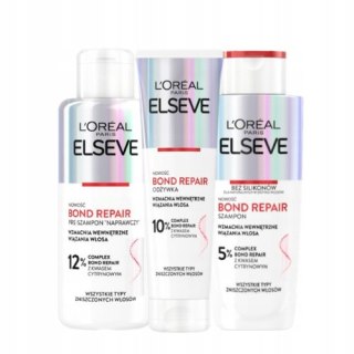 L'Oreal Elseve Bond Repair Set - Pre-Szampon, Szampon, Odżywka Naprawcza