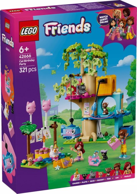 Lego Friends 42666: Kocie Urodziny I Domek Na Drzewie, 321-Klockowy Zestaw