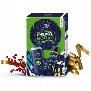Nivea Men Energy Boost: Świąteczny Zestaw 3W1 - Żel I Antyperspirant 72H