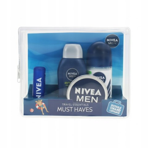 Nivea Men Zestaw Podróżny 5 Częściowy Dla Pana Krem Antipersp, Żel, Pomadka