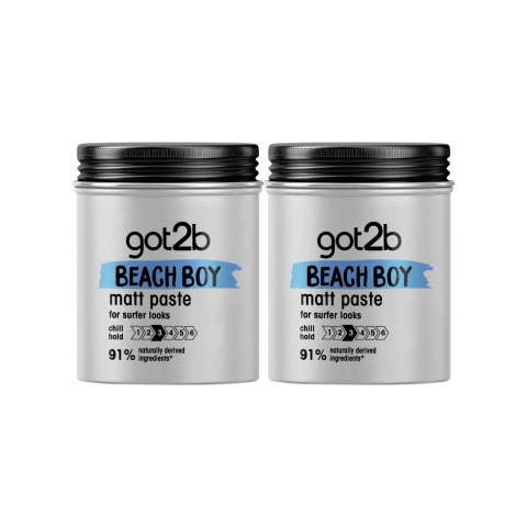 Schwarzkopf Got2b Pasta Matująca Beach Boy 100Ml 2 Szt. - Surfer Style