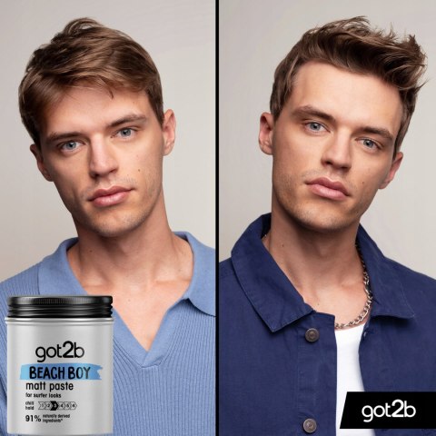 Schwarzkopf Got2b Pasta Matująca Beach Boy 100Ml 2 Szt. - Surfer Style