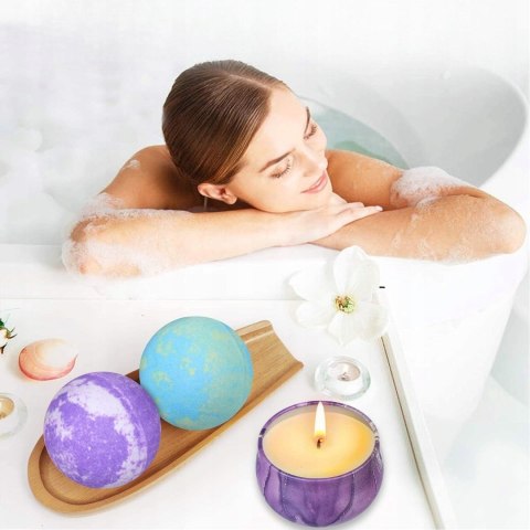 Zestaw Prezentowy 5 Kul Do Kąpieli I 4 Naturalnych Świec - Aromaterapia