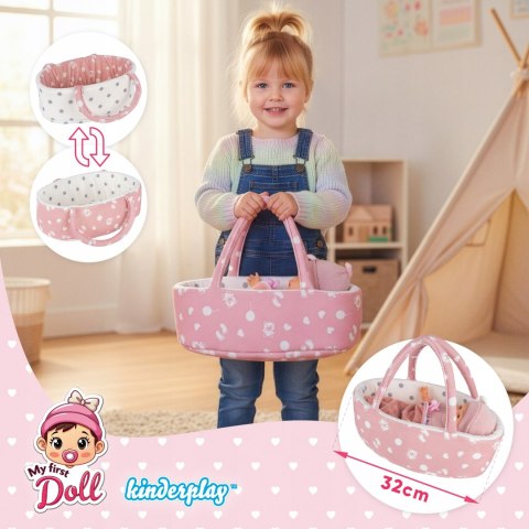 Lalka Bobas 30 Cm Z Nosidełkiem, Poduszką, Kołderką I Smoczkiem Kinderplay