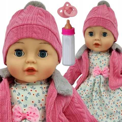 Lalka Bobas 45Cm Mówi I Śpiewa Po Polsku, Zamyka Oczy Ze Smoczkem I Butelką