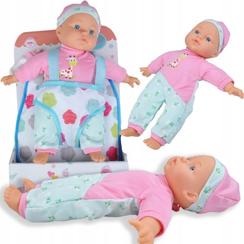 Lalka Bobas Gumowa Dziecięca 30Cm Z Plecakiem Nauka Opieki I Samodzielność