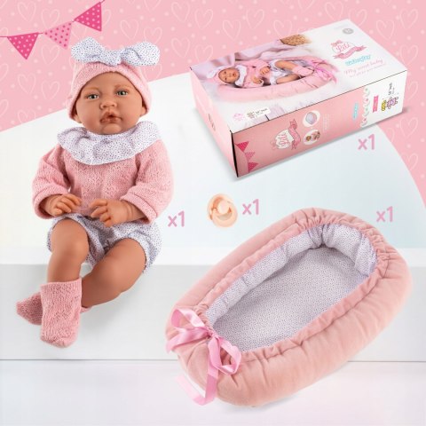 Lalka Bobas Interaktywna 41 Cm Z Kokonem I Smoczkiem, Realistyczna, Miękka