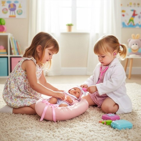 Lalka Bobas Interaktywna 41 Cm Z Kokonem I Smoczkiem, Realistyczna, Miękka