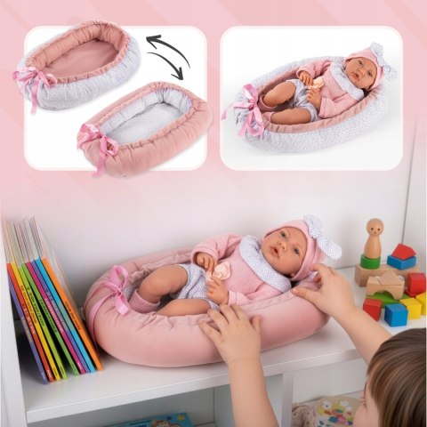 Lalka Bobas Interaktywna 41 Cm Z Kokonem I Smoczkiem, Realistyczna, Miękka