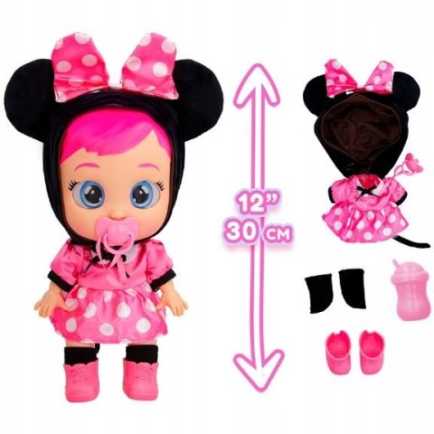 Lalka Cry Babies Minnie 30Cm Interaktywna, Płacząca, Z Kapucą I Smoczkiem