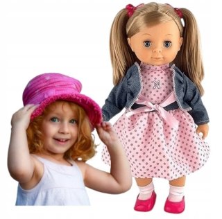 Lalka Natalia 39 Cm - Mówi Po Polsku, Sukienka, Kitki, Kurteczka I Buty