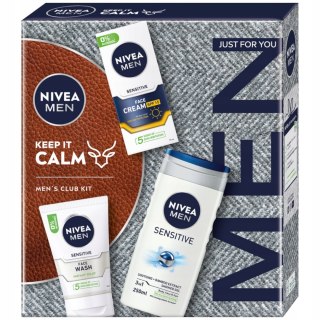 Zestaw Nivea Men Sensitive 3W1: Żel Pod Prysznic, Krem Spf15, Żel Do Twarzy