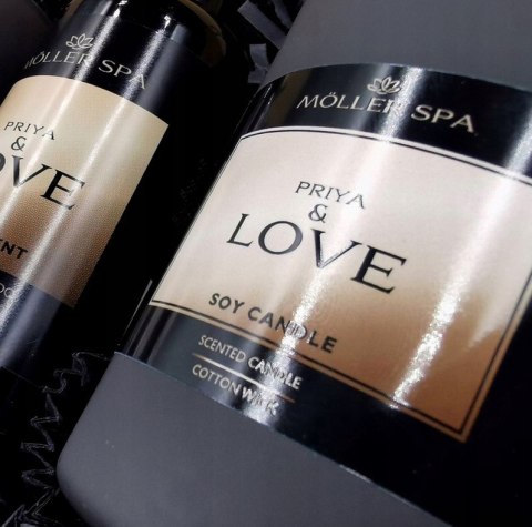 Zestaw Prezentowy Kosmetyków 9 Szt. Priya & Love - Świeca, Dyfuzer, Szampon