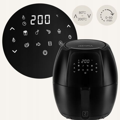Frytkownica Beztłuszczowa 7,7L 1800W Air Fryer 9 Programów Duża Pojemność