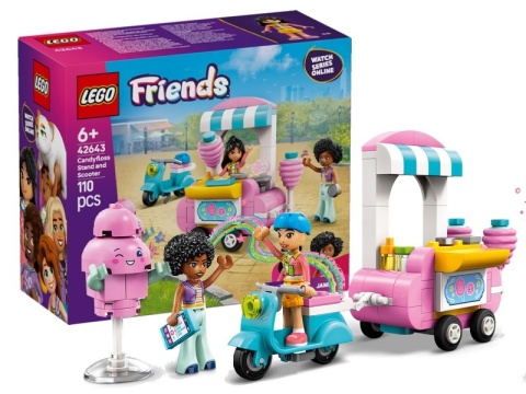 Lego Friends 42643 Stoisko Z Watą Cukrową I Skuterem - 110 Elementów +6 Lat