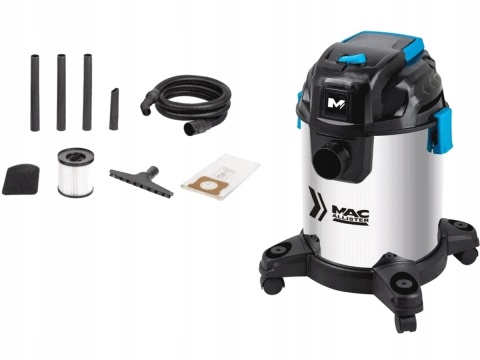Odkurzacz Warsztatowy MacAllister 1400W 20L z Funkcją Odcągu Pyłu