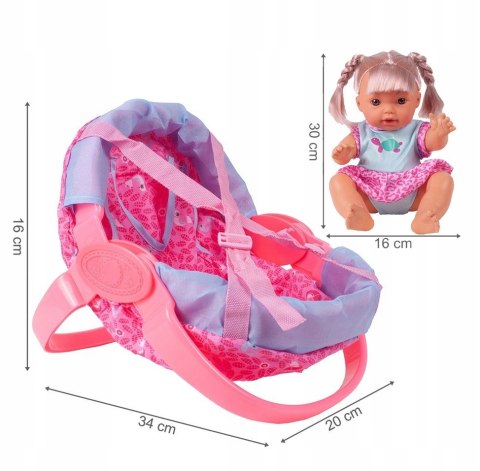 Interaktywna Lalka Bobas 30Cm: Gaworzy, Siku, Nosidełko, Butelka, Smoczek