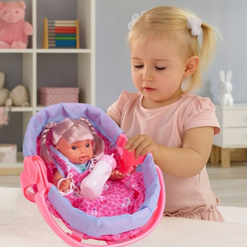 Interaktywna Lalka Bobas 30Cm: Gaworzy, Siku, Nosidełko, Butelka, Smoczek