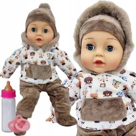 Lalka Bobas 45Cm Mówi I Śpiewa Po Polsku, Zamyka Oczy + Smoczek I Butelka