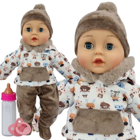 Lalka Bobas 45Cm Mówi I Śpiewa Po Polsku, Zamyka Oczy + Smoczek I Butelka