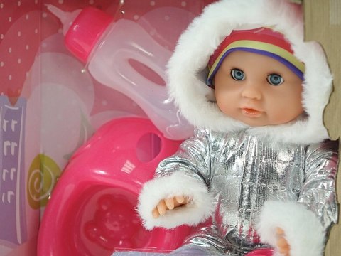 Lalka Bobas Interaktywna: Pije, Sika, Zamyka Oczy + Nocnik, Butelka Smoczek