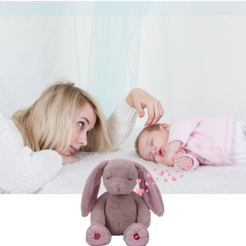 Oddychający Królik Usypianka 5W1 - Czujnik Snu, Biały Szum I Głos Mamy