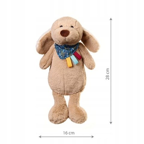 Miękka Przytulanka Dog Willy Babyono Dla Niemowląt Z Kolorowymi Metkami