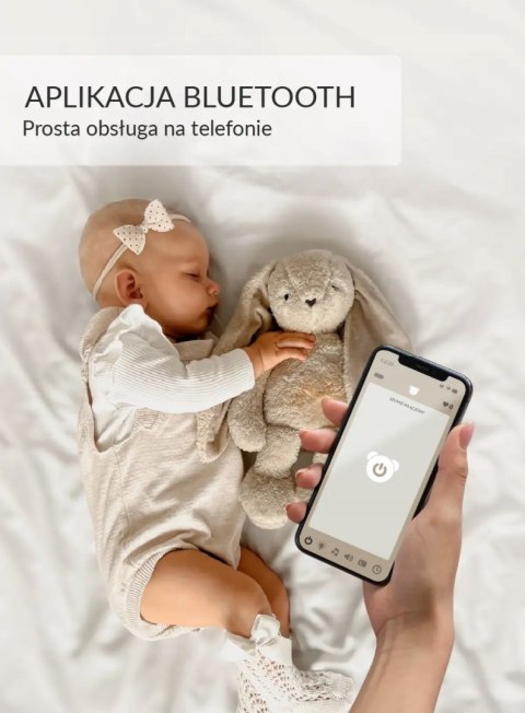 Miś Szumiś 7W1 Czujnik Snu, Aplikacja, Lampka Led, Wibracje, Usb - Beż