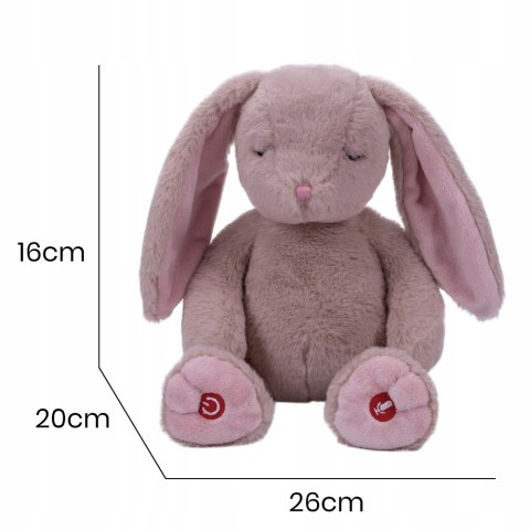 Oddychający Królik Usypianka 5W1 - Biały Szum, Głos Mamy, Czujnik Snu 35Cm