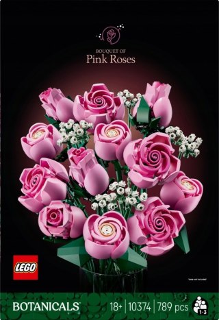 Lego Botanicals 10374 Bukiet Różowych Róż - Dekoracyjny Zestaw 789 El.