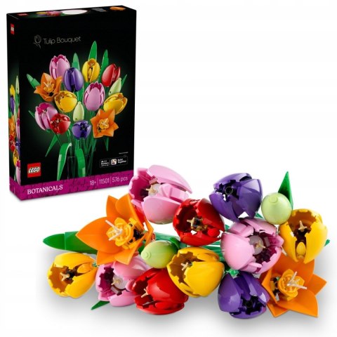 Lego Botanicals 11501 Bukiet Tulipanów - Dekoracyjny Zestaw 576 Elementów