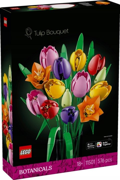Lego Botanicals 11501 Bukiet Tulipanów - Dekoracyjny Zestaw 576 Elementów