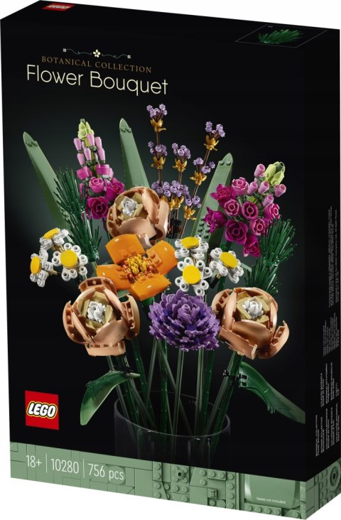 Lego Icons 10280 Bukiet Kwiatów - Kreatywna Dekoracja 756 Elementów