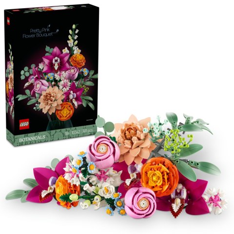Lego Icons 10342 Piękny Bukiet Różowych Kwiatów - Zestaw 749 Elementów