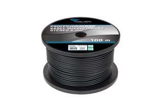 Azusa KAB0607 - kabel mikrofonowy stereo, 6,2 ± 0,2 mm, czarny, rolka 100 m do nagłośnienia