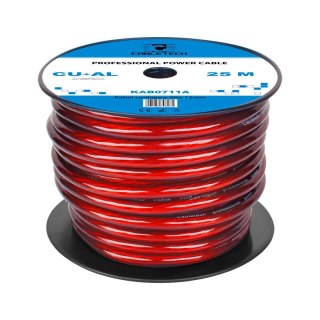 Cabletech KAB0711A - kabel samochodowy 2 AWG, 33,62 mm², Cu/Al, czerwony, rolka 25 m
