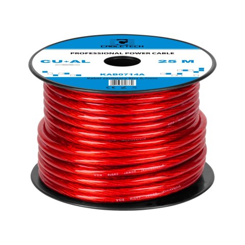 Cabletech KAB0714A - kabel samochodowy 8 AWG, 8,31 mm², Cu/Al, czerwony, rolka 25 m