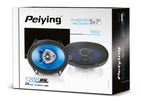 Głośniki samochodowe Peiying PY-AQ572C, 5 × 7 cali, 3-drożne, maks. 120 W, 4 Ω, komplet