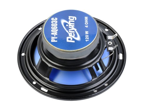 Głośniki samochodowe Peiying PY-AQ603C, 6 cali, 3-drożne, maks. 120 W, 4 Ω, komplet