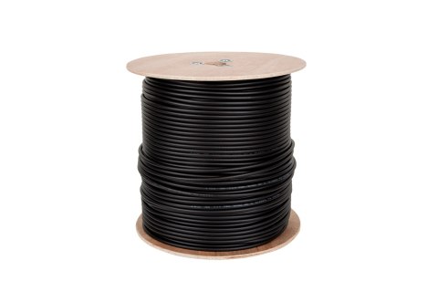 Kabel koncentryczny Cabletech F690 BV+ŻEL KAB0020, czarny, szpula 305 m, żyła miedziana 1,02 mm, Ø 7 mm