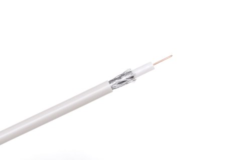 Kabel koncentryczny Cabletech F690BV.A KAB0009F, biały, szpula 305 m, żyła miedziana 0,85 mm, Ø 7,1 mm