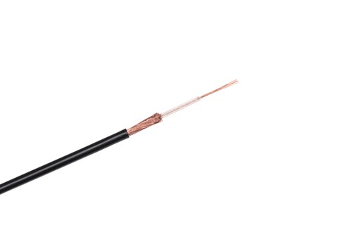Kabel koncentryczny Cabletech RG174 KAB0031, 50 Ω, rolka 100 m, czarny, miedziana żyła i oplot, średnica 2,8 mm